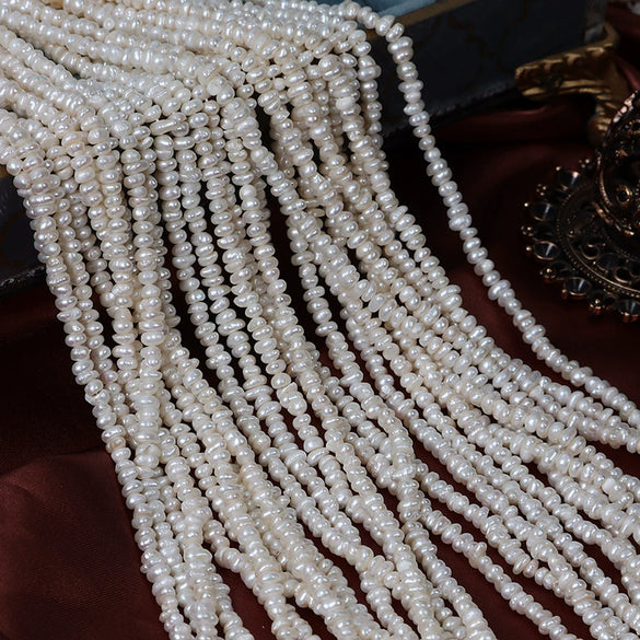 Loose Beads Natural Freshwater Pearl Asymmetrical Flat Piece For Diy Handmade Beaded Jewelry Clavicle Chain Material