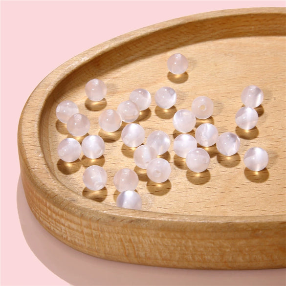 Loose Beads Plastic Resin Natural Style Round Cat's Eye Handmade Diy Bracelet Necklace Accessories