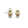 Loose Beads Stainless Steel Natural Stone Doublesided Enamel Oil Eye 18K Gold Vacuum Plated Eight Eyes Drum Beads