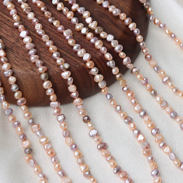 Loose Freshwater Baroque Pearls Candy Color Mixed Two Sided Special Shaped Beads