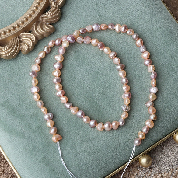 Loose Freshwater Baroque Pearls Candy Color Mixed Two Sided Special Shaped Beads
