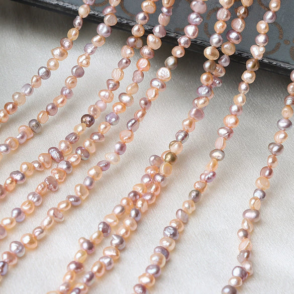 Loose Freshwater Baroque Pearls Candy Color Mixed Two Sided Special Shaped Beads