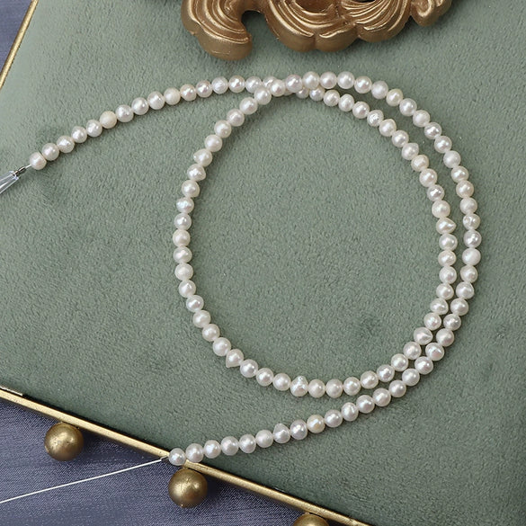 Loose Freshwater Pearl Beads Matte Nearly Round Diy Jewelry Material