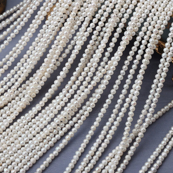 Loose Freshwater Pearl Beads Matte Nearly Round Diy Jewelry Material