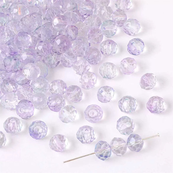 Loose Glass And Glaze Gradient Crystal Cut Wheel Beads Handmade Jewelry For Diy Bracelet And Necklace With Color Plating