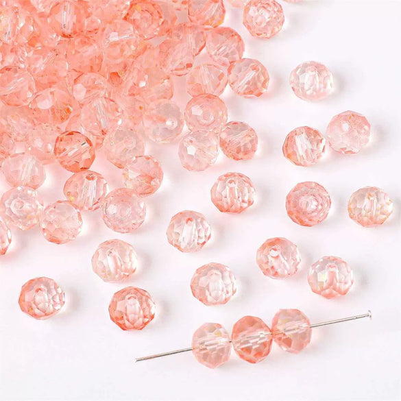 Loose Glass And Glaze Gradient Crystal Cut Wheel Beads Handmade Jewelry For Diy Bracelet And Necklace With Color Plating