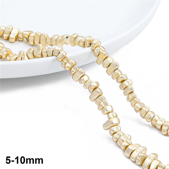 Loose Handmade Diy Black Stone Beads For Bracelet Necklace Ear Accessories Irregular Shaped Electroplated