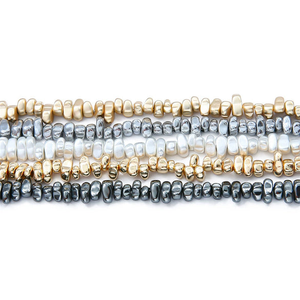 Loose Handmade Diy Black Stone Beads For Bracelet Necklace Ear Accessories Irregular Shaped Electroplated