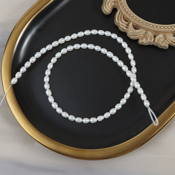 Loose Natural Freshwater Pearl Rice Beads Semi Finished Material For Diy