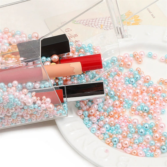 Loose Round Beads For Diy Abs Non Porous Plastic Beads With Pearl Plating For Clothing And Cosmetic Box Accessories Decoration Materials Geometric Style