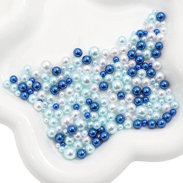 Loose Round Beads For Diy Abs Non Porous Plastic Beads With Pearl Plating For Clothing And Cosmetic Box Accessories Decoration Materials Geometric Style