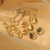Lotus Drop Shape Titanium Steel Electroplated Fashionable Light Luxury Women's Earrings