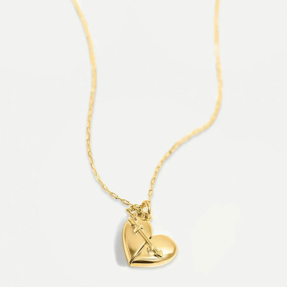 Love Box Pendant Necklace With Peach Heart Pendant And Clavicle Chain Copper Plated With Real Gold Geometric Design Electroplated Titanium Steel Unisex