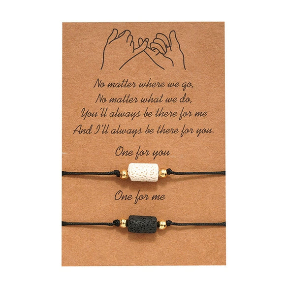 Love Bracelet For Couples Red Agate Woven Volcanic Stone Handmade Hand Rope Geometric Twopiece Set