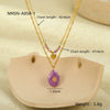 Love Clavicle Necklace Stainless Steel Purple Natural Stone Eightpointed Star Doublelayer Electroplated Fashion