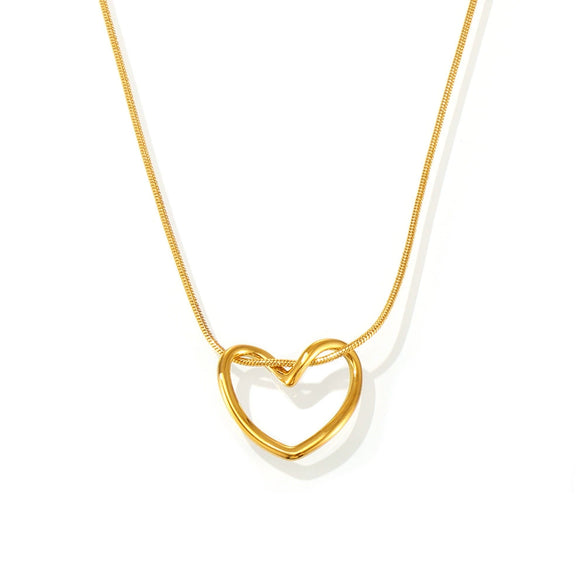 Love Collarbone Necklace Light Luxury Style Geometric Stainless Steel Jewelry Plated With 18K True Gold