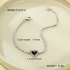 Love Couple Bracelets Stainless Steel Peach Heart Zircon Jewelry Electroplating Fashion Style