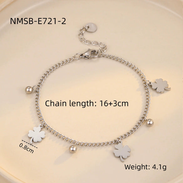 Love Couple Bracelets Stainless Steel Peach Heart Zircon Jewelry Electroplating Fashion Style