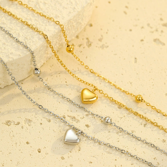 Love Couple Bracelets Stainless Steel Peach Heart Zircon Jewelry Electroplating Fashion Style