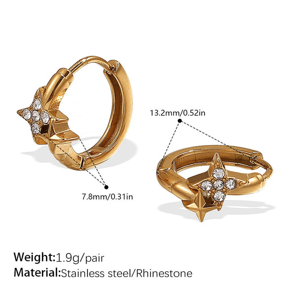 Love Diamond Earrings 316L Stainless Steel Multicolor Rhinestone Electroplated Highend Light Luxury Fashion Earrings