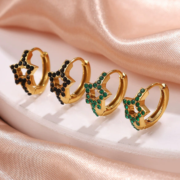 Love Diamond Earrings 316L Stainless Steel Multicolor Rhinestone Electroplated Highend Light Luxury Fashion Earrings