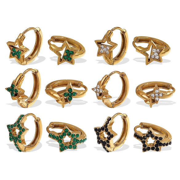 Love Diamond Earrings 316L Stainless Steel Multicolor Rhinestone Electroplated Highend Light Luxury Fashion Earrings