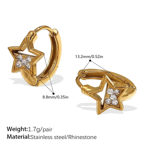 Love Diamond Earrings 316L Stainless Steel Multicolor Rhinestone Electroplated Highend Light Luxury Fashion Earrings