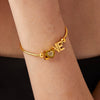 Love Diamond Letter Love Bracelet Stainless Steel 18K Gold Plated For Women