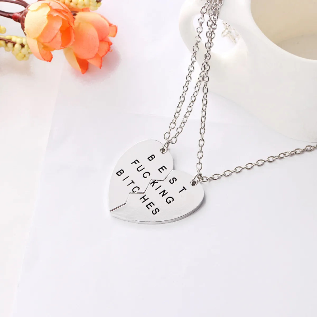 Love Drop Oil Alphabet Necklace Clavicle Chain Love Splicing Good Friend Necklace Wholesale Nihaojewelry