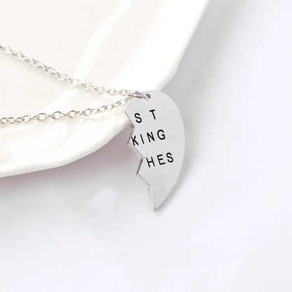 Love Drop Oil Alphabet Necklace Clavicle Chain Love Splicing Good Friend Necklace Wholesale Nihaojewelry