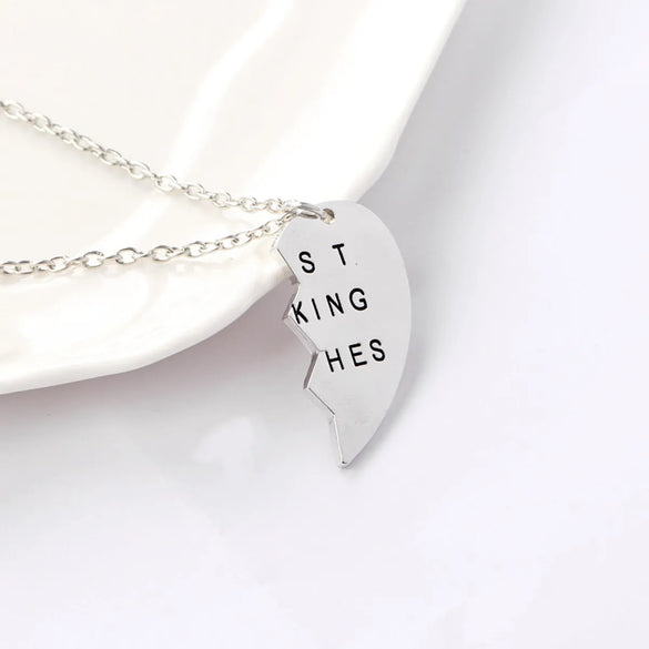 Love Drop Oil Alphabet Necklace Clavicle Chain Love Splicing Good Friend Necklace Wholesale Gooddiy