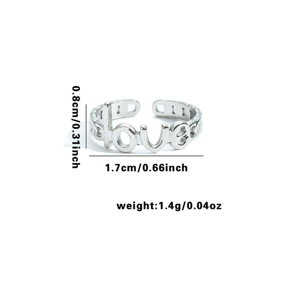 Love Letter Titanium Steel Ring Fashion Creative Plated For Women