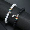 Love Magnetic Attraction Elastic Bracelet Handmade Glass Glaze Heart Pattern Lovers Accessories
