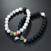 Love Magnetic Attraction Elastic Bracelet Handmade Glass Glaze Heart Pattern Lovers Accessories