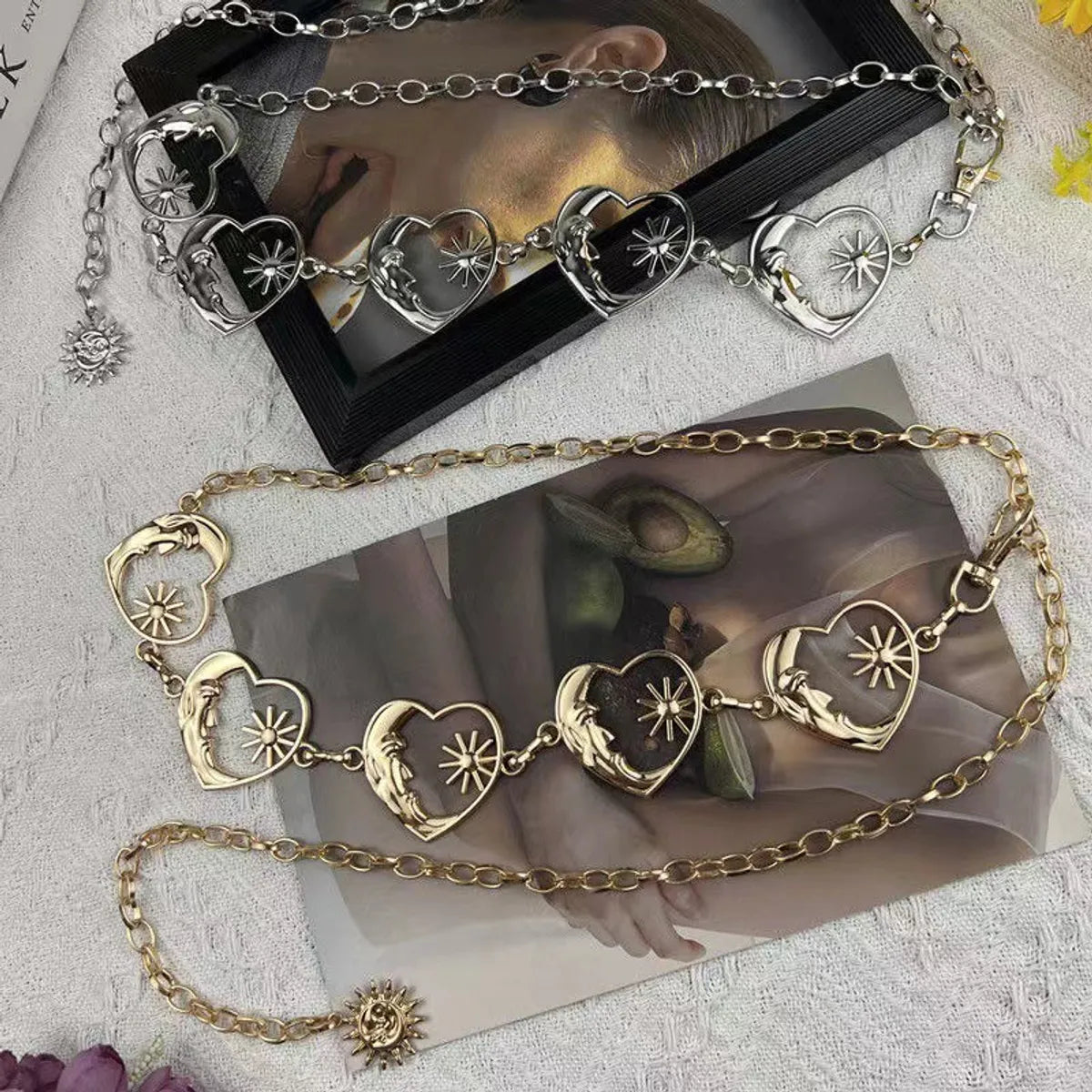 Love Metal Waist Chain Accessories Female Fashion Ins Heart-shaped Chain Belt Decoration With Skirt Wide Leg Pants Chain Summer