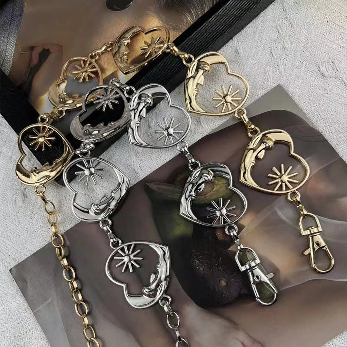 Love Metal Waist Chain Accessories Female Fashion Ins Heart-shaped Chain Belt Decoration With Skirt Wide Leg Pants Chain Summer