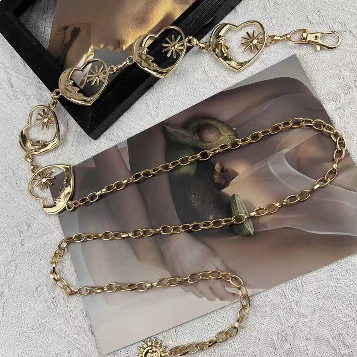 Love Metal Waist Chain Accessories Female Fashion Ins Heart-shaped Chain Belt Decoration With Skirt Wide Leg Pants Chain Summer