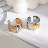 Love Opening Ring Stainless Steel Geometric Fashion Design Pvd Furnace Vacuum Real Gold Plated Jewelry Unisex