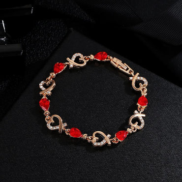 Love Openwork Flower Diamond Lady Bracelet