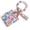 Love Pattern Pu Material Valentine's Day Wooden Bead Keychain And Bracelet