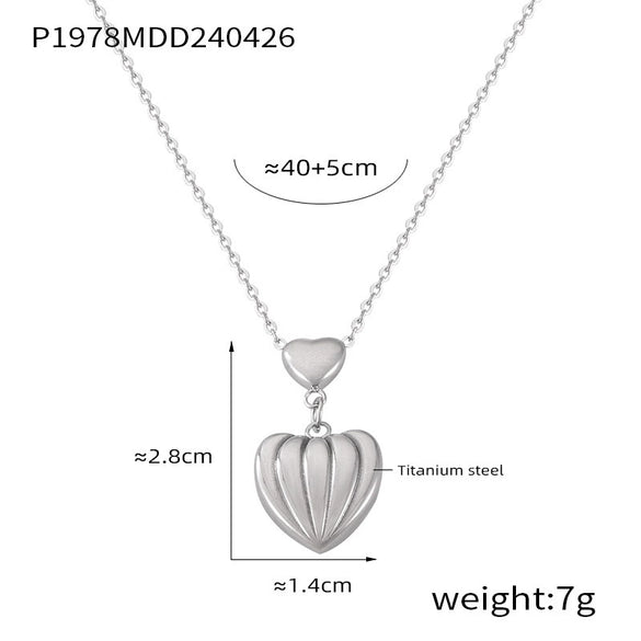 Love Pendant Jewelry 316L Stainless Steel Gold Plated Geometric Cross Drop Design Necklace