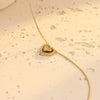 Love Pendant Titanium Steel And Stainless Steel Clavicle Chain For Women With Peach Heart Shape And Electroplating Treatment