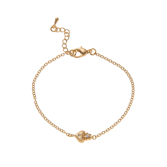 Love Plating Light Luxury Style Heart Shape Copper Plastic Electroplated Adjustable Bracelet