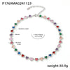 Love Sparkling Zircon Stitching Stainless Steel Jewelry Necklace Bracelet Set For Women With Electroplating Treatment