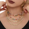 Love Sparkling Zircon Stitching Stainless Steel Jewelry Necklace Bracelet Set For Women With Electroplating Treatment