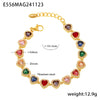 Love Sparkling Zircon Stitching Stainless Steel Jewelry Necklace Bracelet Set For Women With Electroplating Treatment