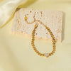 Love White Shell Women's Geometric Stainless Steel 18K Gold Vacuum Plated Bracelet