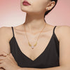 Love Zircon Angel Wings Titanium Steel Necklace For Women With Electroplating And Geometric Design