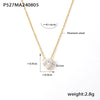 Love Zircon Pendant Stacked With Clavicle Chain For Women Titanium Steel Geometric Light Luxury 18K Gold Plated