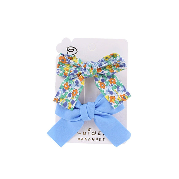 Lovely Handmade Fabric Floral Bow Duckbill Hair Clip Metal Cloth Princess Hair Accessory For Children And Baby Girls